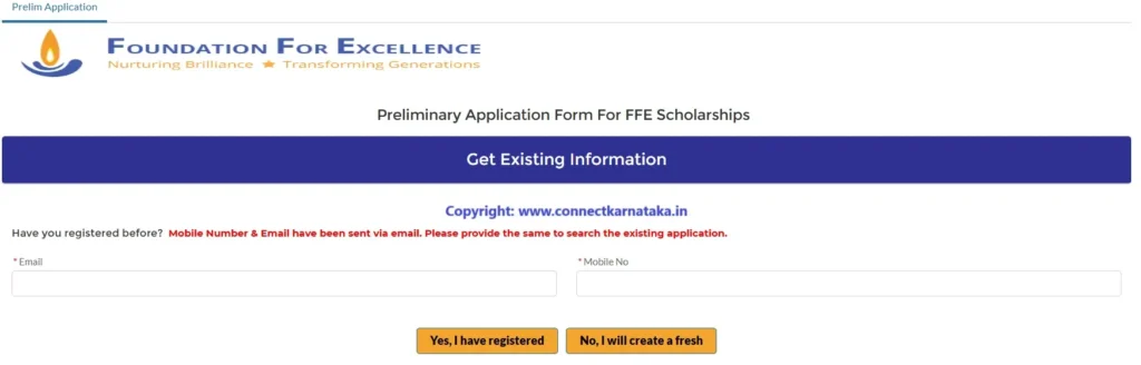 FFE Foundation for Excellence Scholarship Online Application